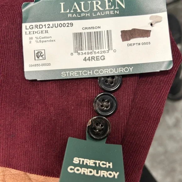 Ralph Lauren Crimson Corduroy Blazer
